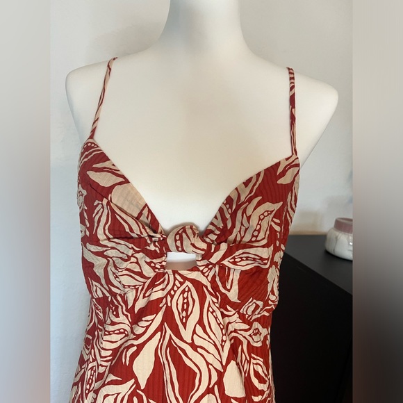 NWOT - Mango Tropical Print Cutout Midi Dress - Picture 4 of 10